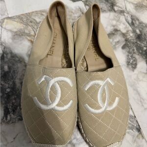 CHANEL Tan Quilted Espadrilles for Women